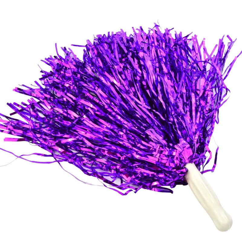 baotongle 12 PCS Cheerleading Squad Spirited Fun Poms Pompoms Cheer Costume Accessory for Party Dance Sports (Purples) - Image 5